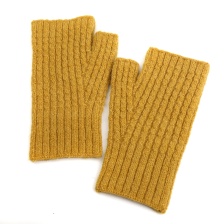 Recycled Mix Mustard Fingerless Mittens by Peace of Mind